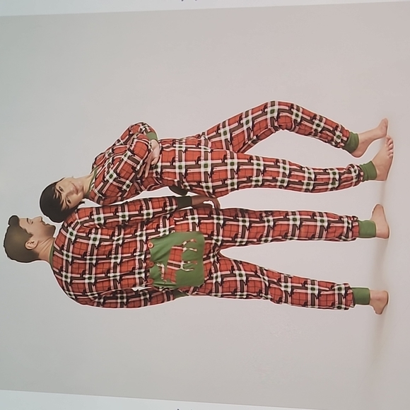 LITTLE BLUE HOUSE BY HATLEY Other - 🎄🎄HOLIDAY MOOSE ON PLAID ADULT UNION SUIT🎄🎄